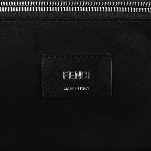 FENDI Tote Handbag Wool & Leather, Black & Yellow 7VA390 - Picture 9 of 10
