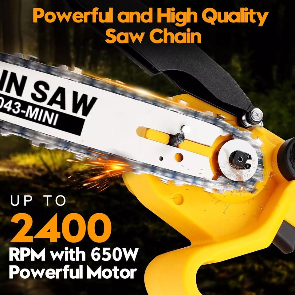 Autojare 6-Inch Mini Chainsaw - Cordless For DeWALT 20V Max Battery (Tool Only)