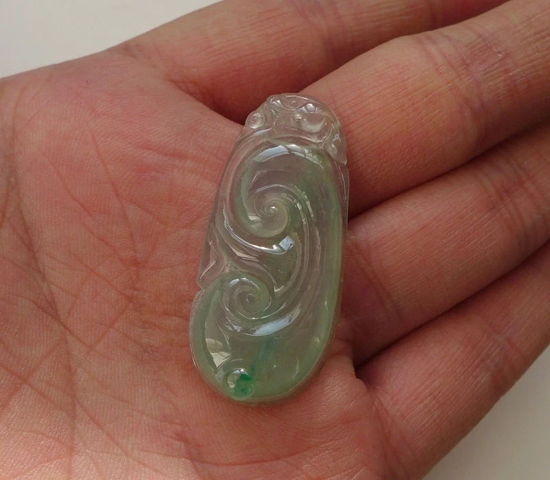 Colgante Joyería Fino Natural Tipo A Jadeíta Translúcido Helado Jade Ruyi Foto 3 de 4
