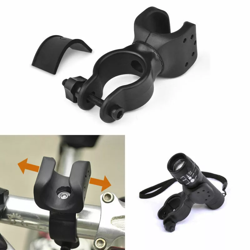 360 Bike LED Flashlight Mount Holder Lamp Stand Bicycle Torch Clip Light Clamp