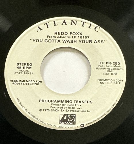 Redd Foxx Promo You Gotta Wash Your Ass” 45 – 1975 – Atlantic EP PR 250 – 7” - Picture 4 of 6