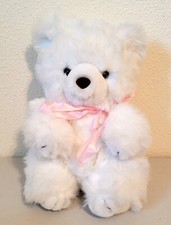Vintage American Wego Loving Bear 8613 White TEDDY BEAR Stuffed Animal Plush 11"