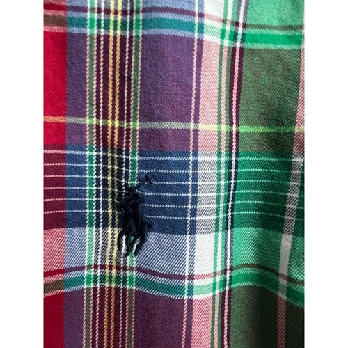 Ralph Lauren Red Green Purple Long Sleeve Boys Large 14/16 Long Sleeve Button Up - Picture 7 of 7