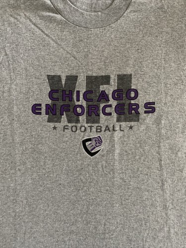 Vintage Champion XFL Chicago Enforcers Football Men’s Large T Shirt Gray New - Picture 2 of 4