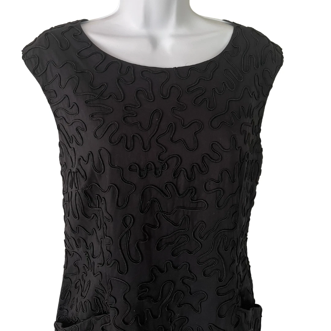 Abito Michael Kors con tasche nero fantasia avanguardia overlay