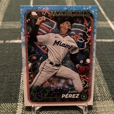 Eury Pérez 2024 Topps Holiday #H52 Miami Marlins Baseball Card