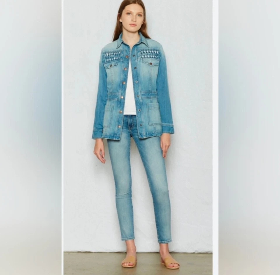 Chaqueta Blazer Chaqueta Vaquera Current/Elliott Festival Azul Denim Talla 0 Foto 2 de 4