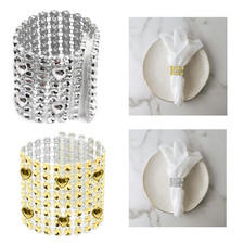 10-50pcs Acrylic Diamante Napkin Rings Wedding Holder Buckle Dinner Table Party