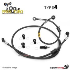 Kit tubi freno in treccia Frentubo Tipo 4 carbonio Yamaha Tmax 500 ABS 2008-2011