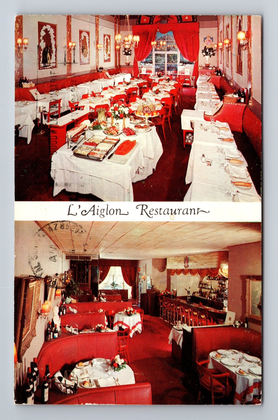 New York City NY, L'Aiglon Restaurant, Souvenir, Vintage c1972 Postcard