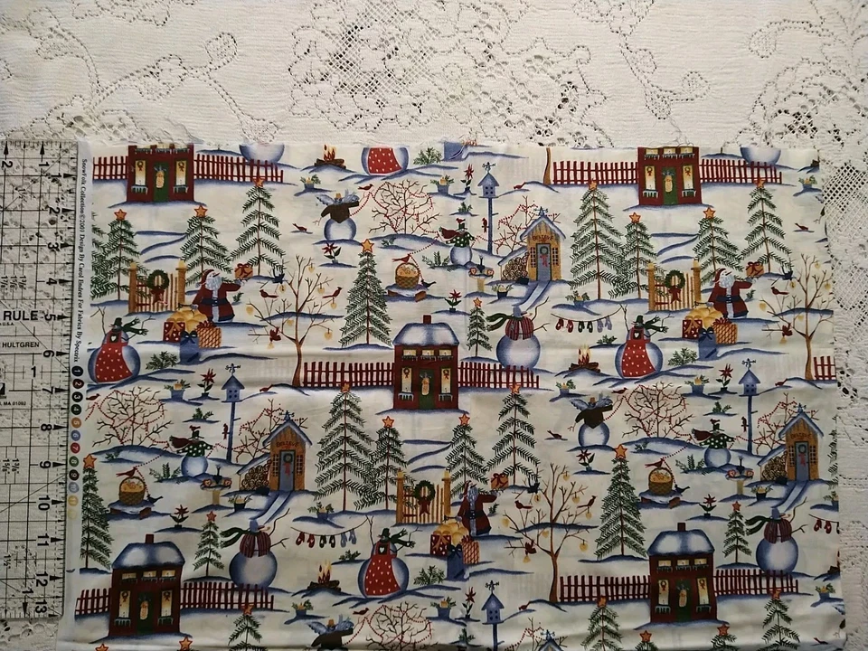 Vintage SnowFolk Collection 2001 Carol Endres Spectrix Cotton 13"x43" - Image 3 of 3