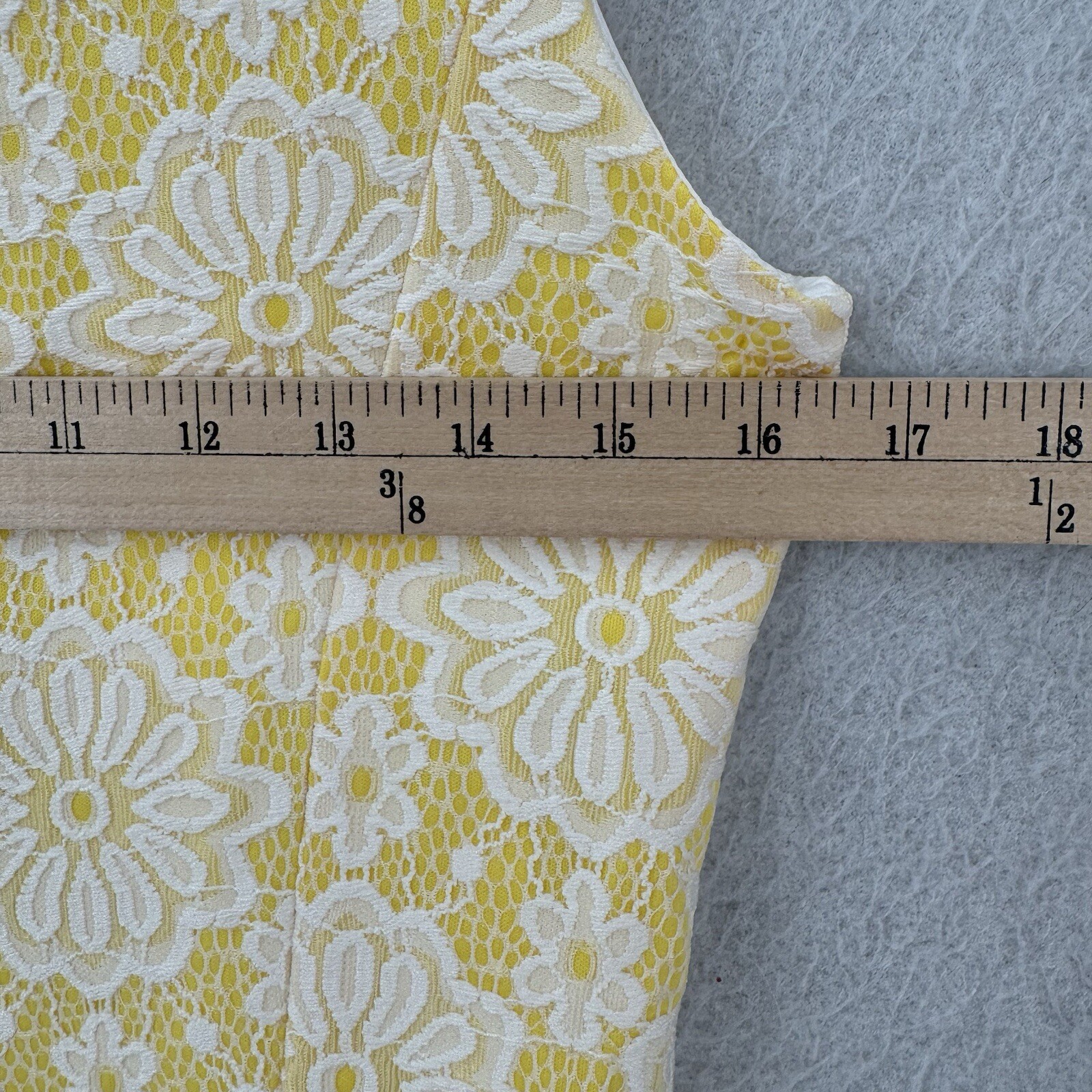 NWT Nanette Lepore Dress Womens Size 4 Yellow Floral Lace Bella Donna Sleeveless