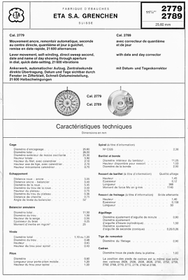 Roue Des Heures ETA 2789 H2.01 - NOS #255 - Pièce Horlogère Suisse