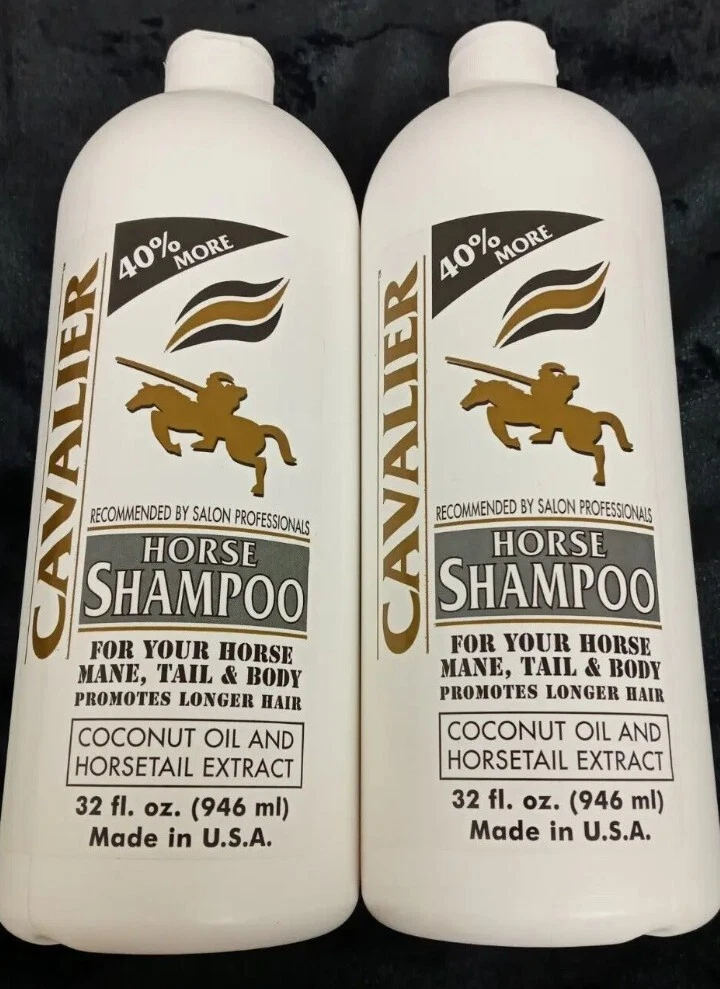 2 32oz each Cavalier Horse Shampoo Horsetail Extract Promotes