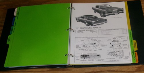 Original 1971 Lincoln Product Data Book Dealer Album Continental Mark III - Picture 5 of 6