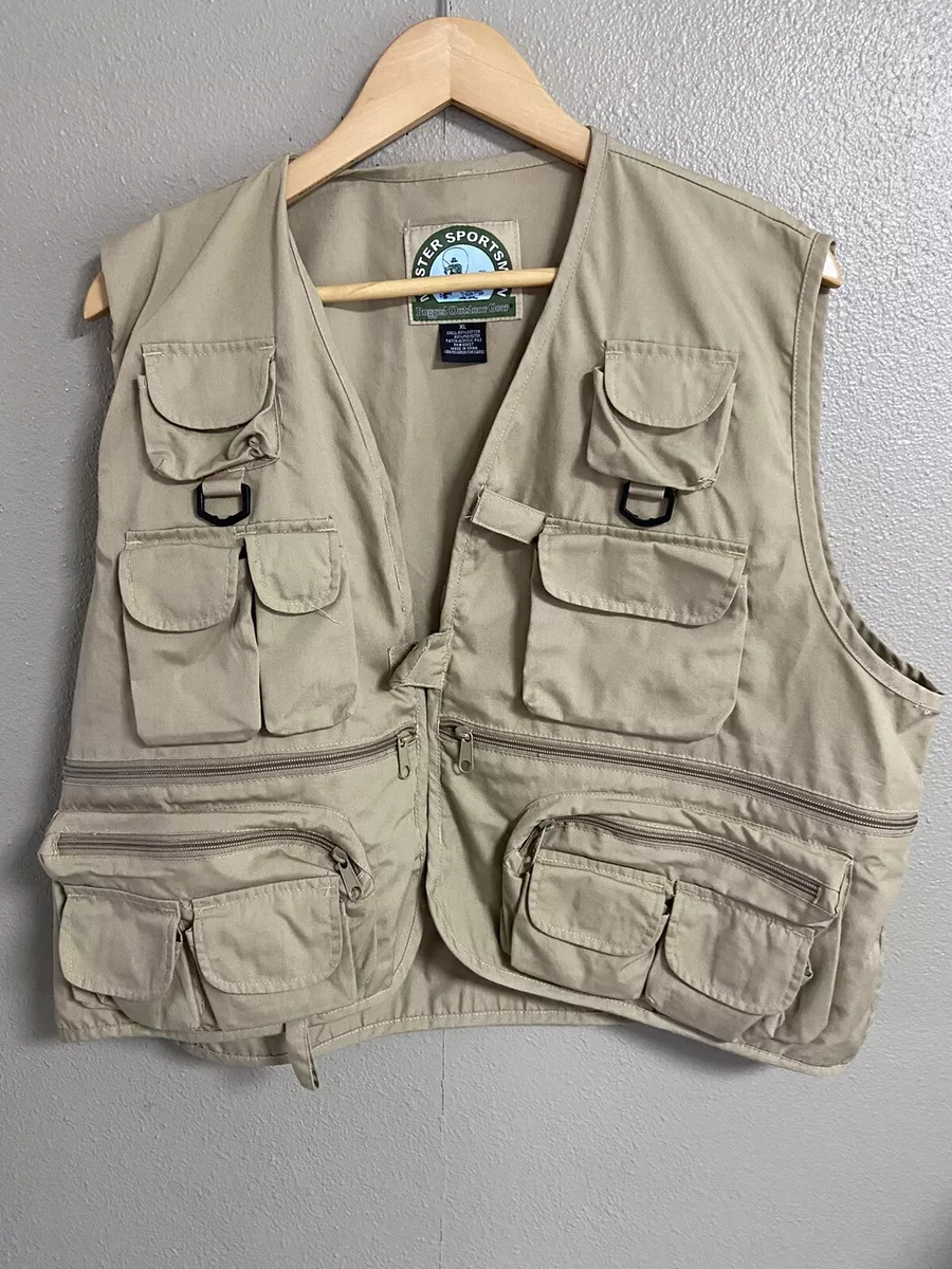 Master Sportsman Rugged Outdoor Hunting Fishing Vest Beige Men's Size XL