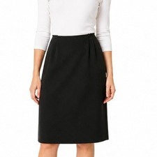 Tahari Arthur S Levine Black Pencil Skirt Back Pleat Professional Career Size 6