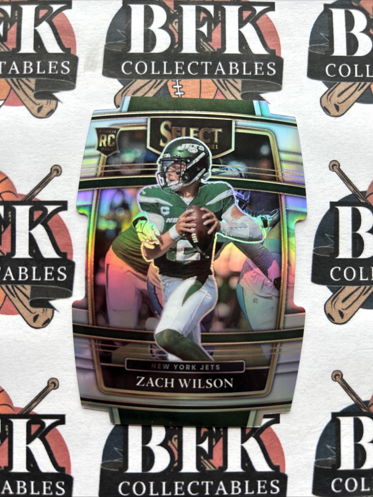 2021 Select #44 Zach Wilson RC (Silver Prizm Die Cut)