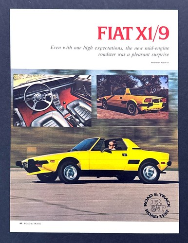 1974 Fiat X1/9 Coupe Road Test Technical Data Photos Review Article