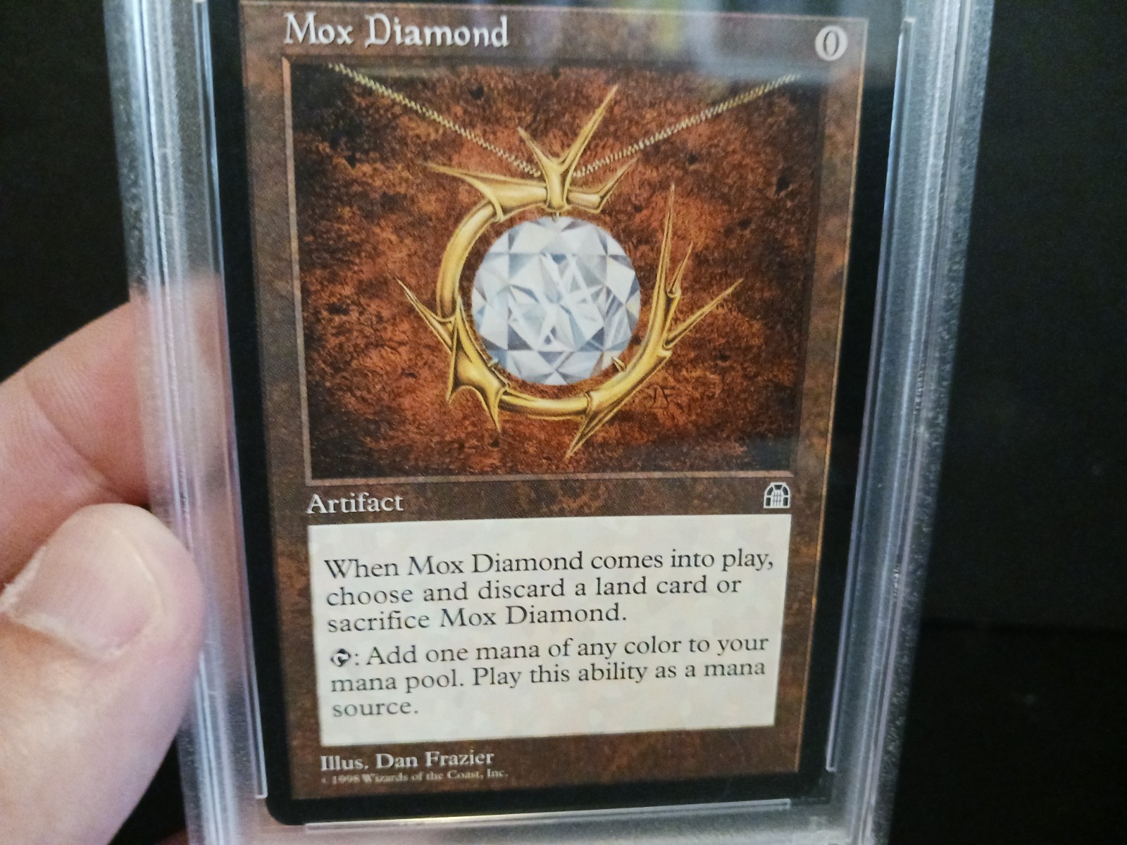 Mox Diamond - Magic The Gathering MTG PSA 7 Vintage 1998 Stronghold Rare NM view 4