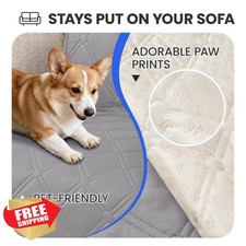 CYCMACO Light Grey Waterproof Dog Couch Cover 82x102 Inch Soft