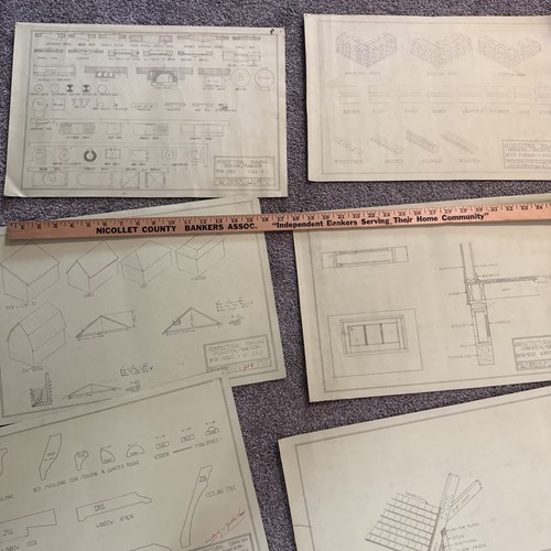 Architectural House Blueprints Plans Mid Century Modern Home 1941 MN 17 Pieces Z - Picture 1 of 18