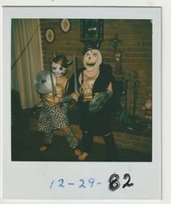 VINTAGE PHOTO/POLAROID: KIDS in SCARY MONSTER/WARRIOR HALLOWEEN COSTUMES