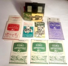 TRU-VUE STEREOSCOPIC 3-D FILM VIEWER 1940s BAKELITE W/BOX, PAPERS  11 FILMS