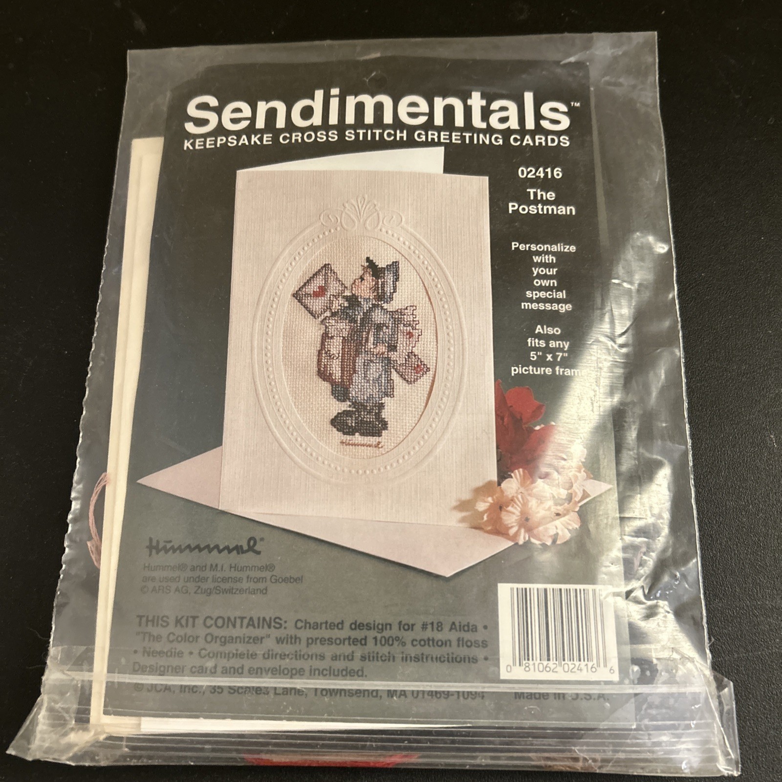 Sendimentals Cross Stitch Greeting Card Kit 02416 the postman Hummel