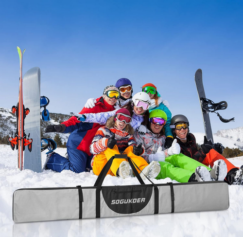 Gepolsterte Snowboardtasche Ski wasserabweisend mit Kompressionsriemen robust Sk - Bild 2 von 7