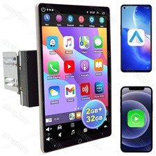 Double 2Din Rotatable 10.1'' Android 15 Car Stereo Radio GPS Wifi Apple Carplay