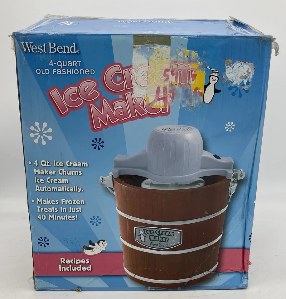 West Bend 4 cuartos de galón Antigua Heladera IC12701 Nueva Caja Abierta Foto 2 de 4