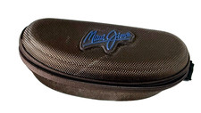 MAUI JIM Zippered Hard Brown Sport SUNGLASSES CASE Only With Clip LARGE