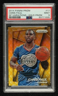 2014-15 Panini Prizm Short Prints Gold 3/10 Chris Paul #17 PSA 9 MINT 12te