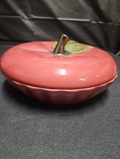 Red Apple Pie Keeper Covered Pie Dish Dessert...
