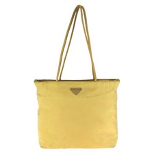 Prada Nylon Tessuto Triangle Logo Tote Women Yellow One Size