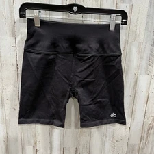 Alo Yoga Black Seamless Ribbed Favorite 5” Bike Shorts *NO Size Tag* Womens XS