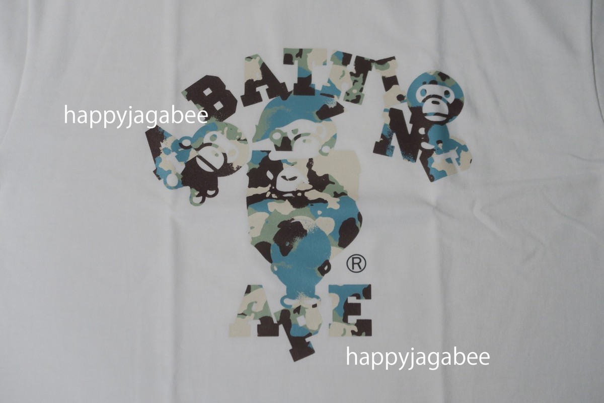 A BATHNIG APE Men's MAP CAMO COLLEGE MILO TEE 2L30110007 z