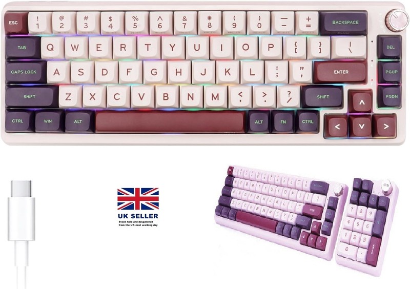 KZZI K68 PRO + K20 Set Mechanical Keyboard – 65% Compact Tri-Mode Wireless