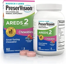 AREDS 2 Eye Vitamins, #1 Eye Doctor Recommended Brand, Chewable Lutein and Ze...