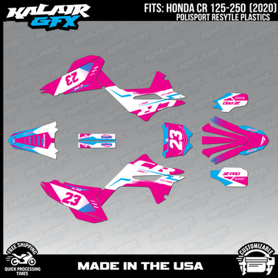 Graphics Kit for Honda CR125 CR250 Polisport (2020) Evader - MAGENTA