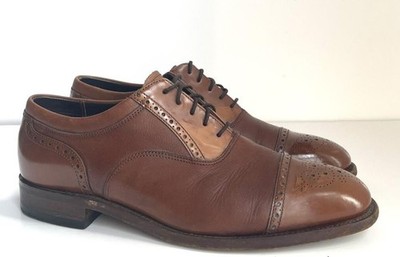 LOAKE Higham braune Leder Halb Brouges Schuhe Oxford UK 7,5