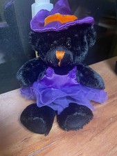 Dan Dee Small Purple Halloween Witch Teddy Bear Plush 12" Black Tutu 2009