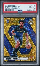 2024-25 Panini Mosaic #214 Bronny James Jr. Fast Break Gold Mosaic PSA 10 #/10