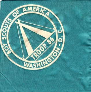 Vintage RARE 1950's Troop 86 Washington D. C. Felt Lettered Neckerchief