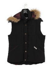 Puffa Women's Coat UK 14 Black Polyester with Nylon Overcoat