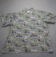 Vintage Reyn Spooner Shirt Mens XL Button Up Miles Hawaiian Palm Floral Camp