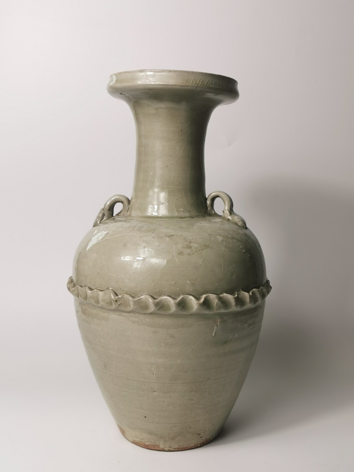 Antique Chinese Tang dynasty Yue Ware celadon large vase