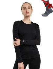 Merino.tech Merino Wool Base Layer Women - 100 Merino Wool Heavyweight, Midwe...