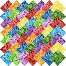 50pcs 10 x 10 inches Multicolor Cotton Fabric Bundle Squares for Quilting Sew...